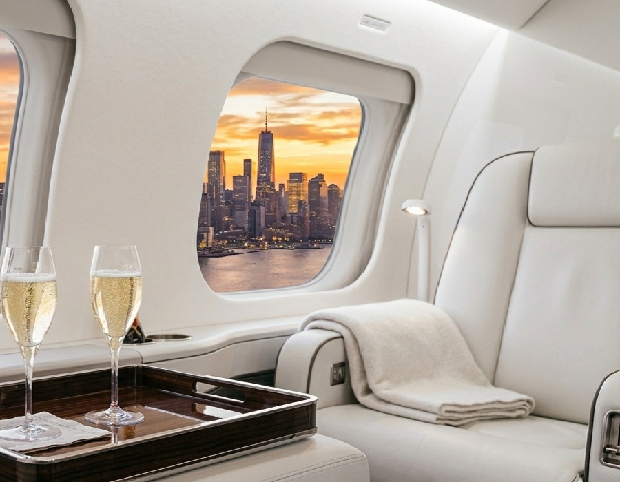 Private jet interior